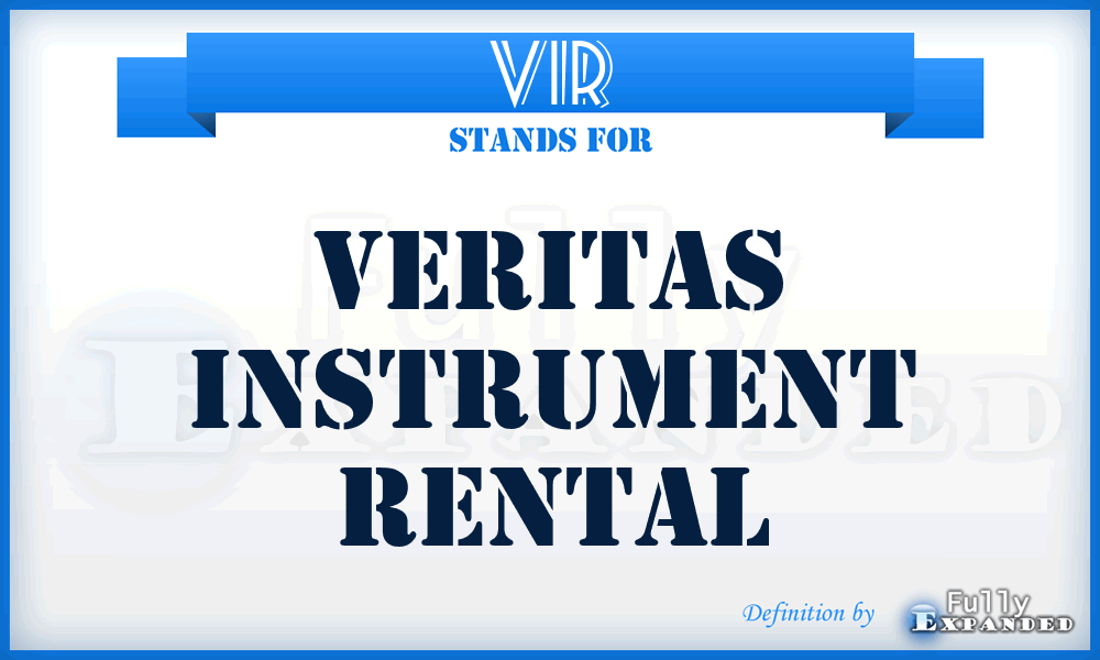 VIR - Veritas Instrument Rental