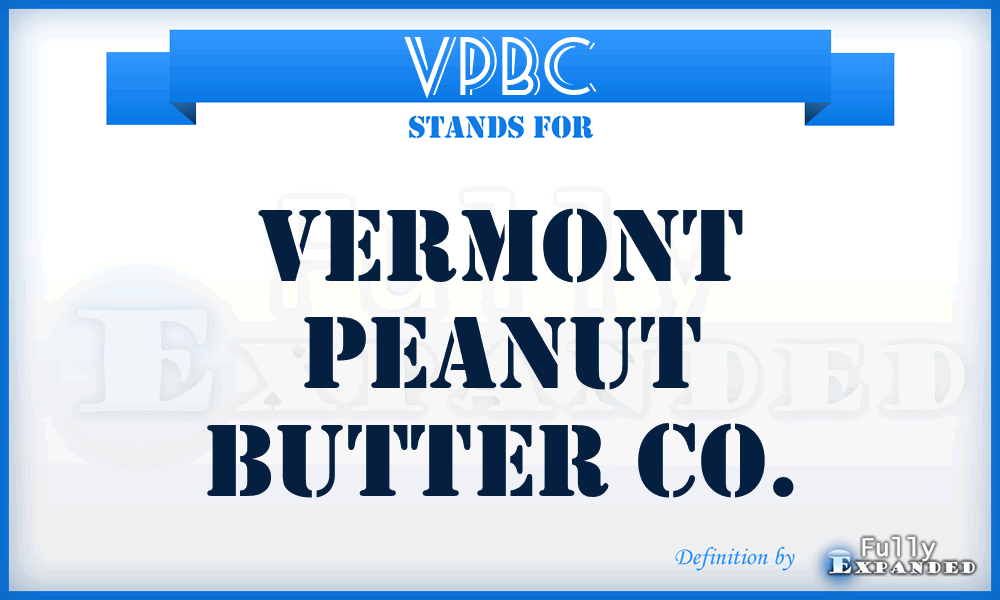 VPBC - Vermont Peanut Butter Co.