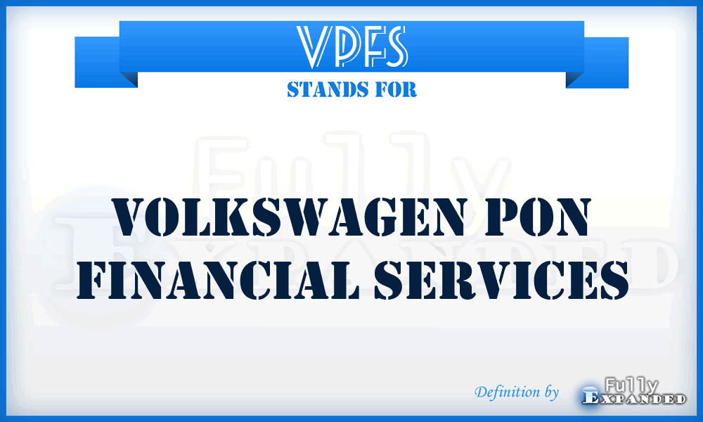 VPFS - Volkswagen Pon Financial Services