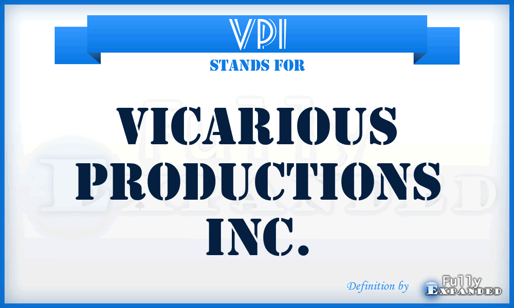 VPI - Vicarious Productions Inc.