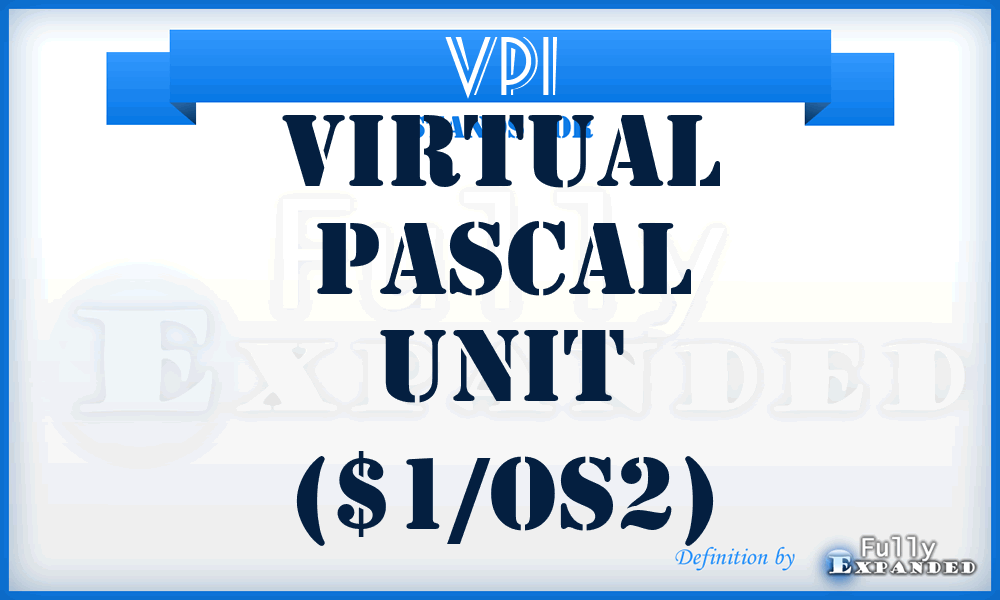 VPI - Virtual Pascal Unit ($1/OS2)