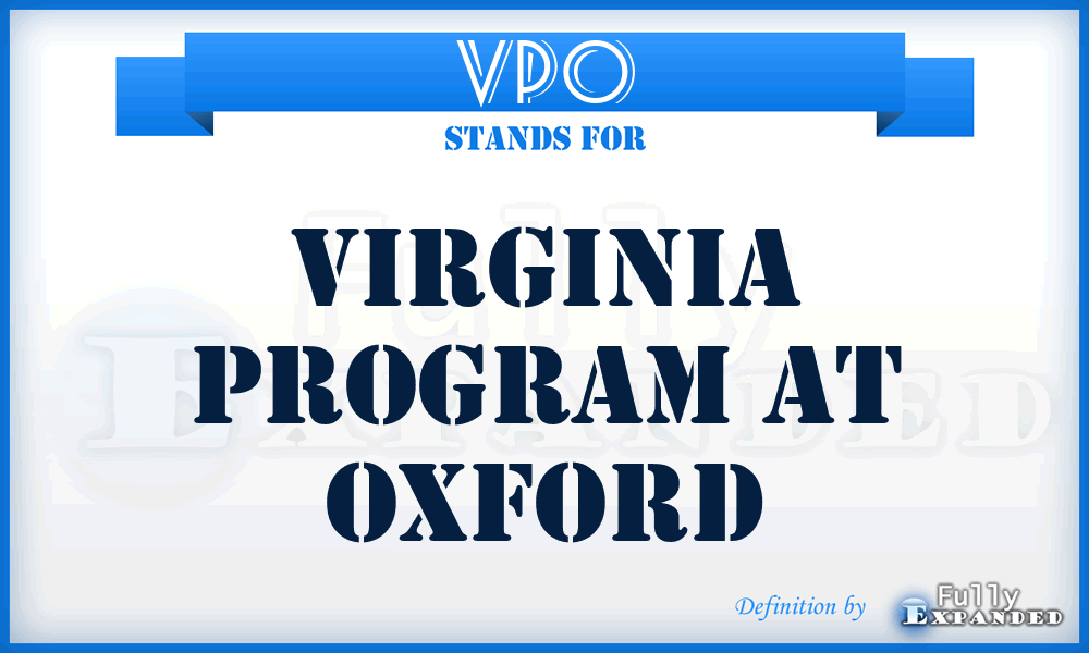 VPO - Virginia Program at Oxford