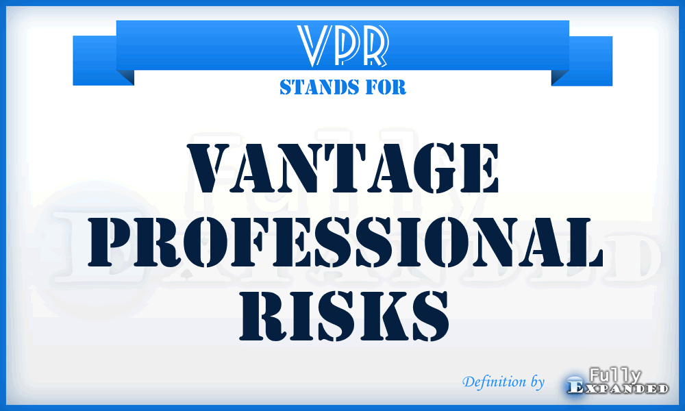 VPR - Vantage Professional Risks