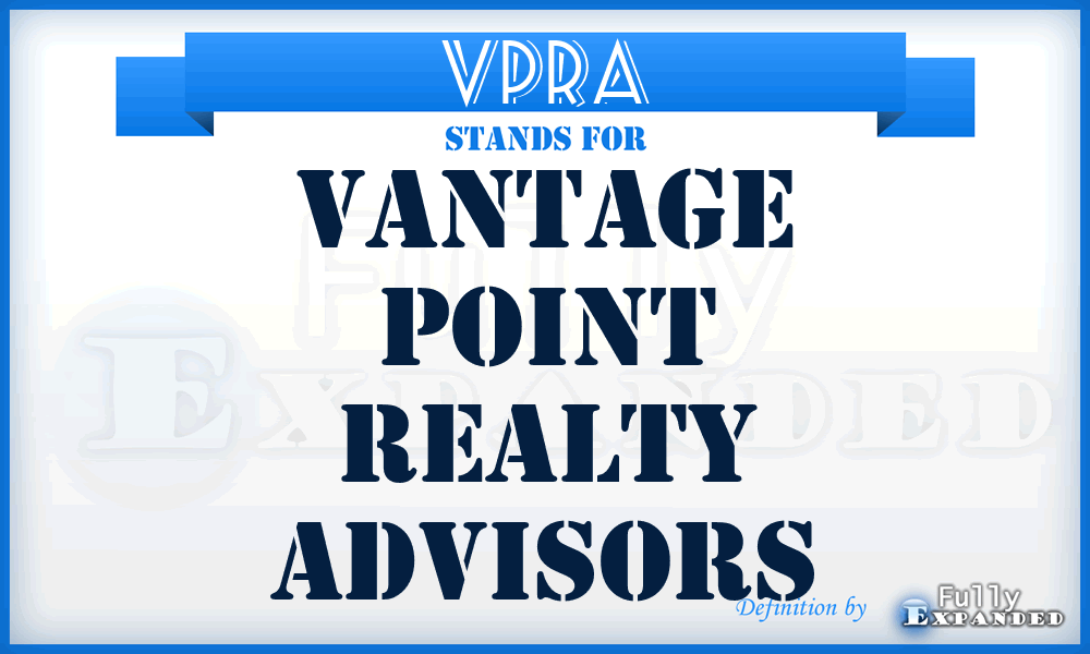 VPRA - Vantage Point Realty Advisors