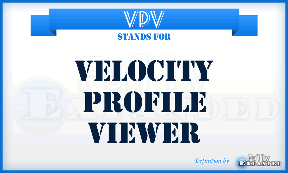 VPV - Velocity Profile Viewer