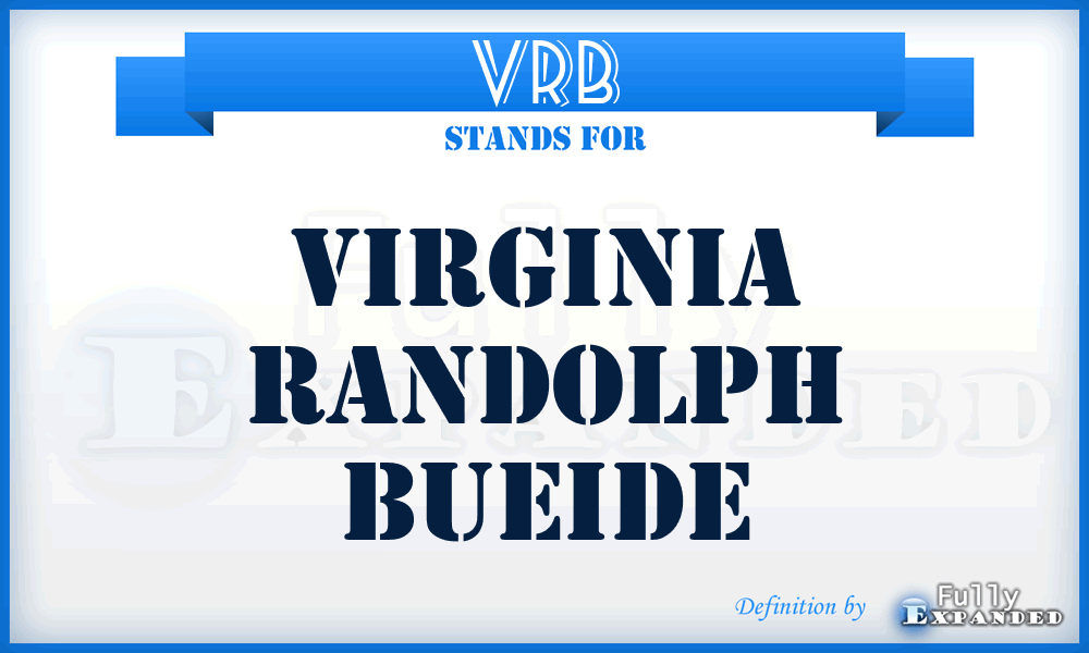 VRB - Virginia Randolph Bueide