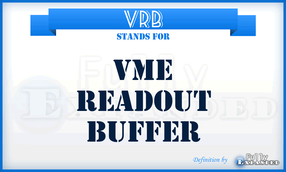 VRB - Vme Readout Buffer