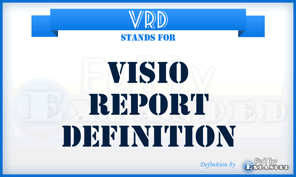 VRD - Visio Report Definition