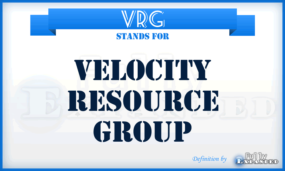 VRG - Velocity Resource Group