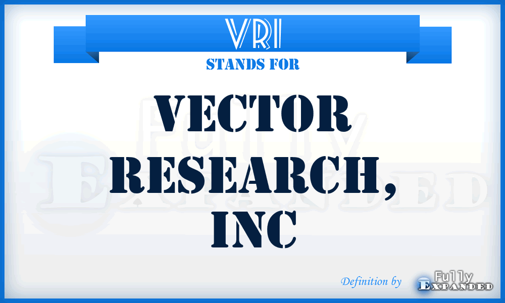 VRI - Vector Research, Inc