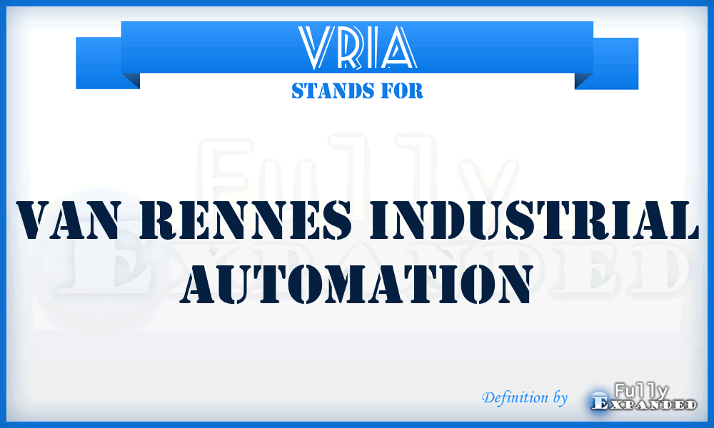 VRIA - Van Rennes Industrial Automation