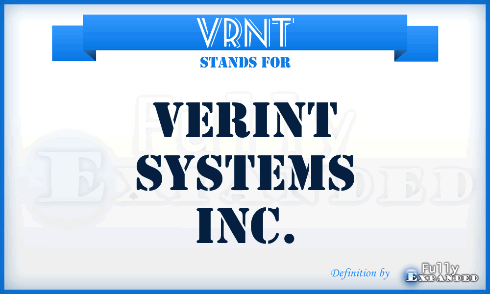 VRNT - Verint Systems Inc.