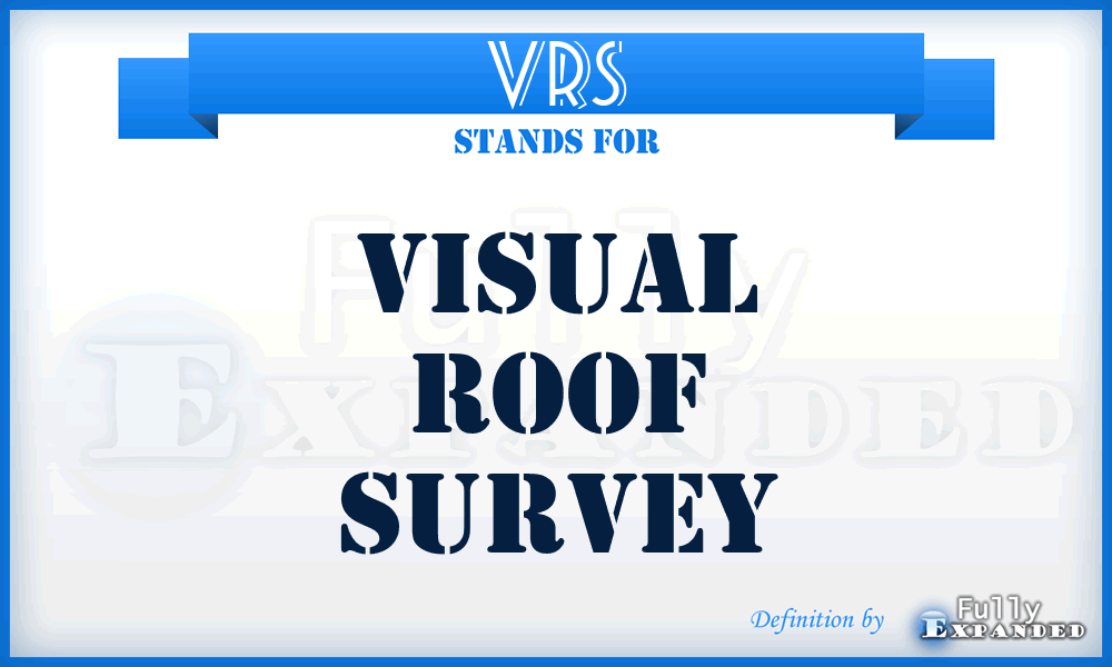 VRS - Visual Roof Survey