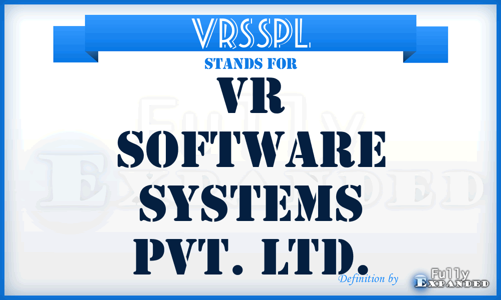 VRSSPL - VR Software Systems Pvt. Ltd.