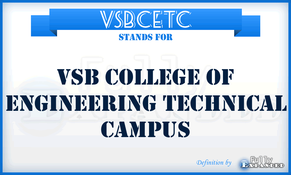 VSBCETC - VSB College of Engineering Technical Campus