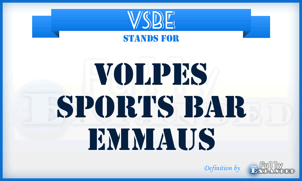 VSBE - Volpes Sports Bar Emmaus