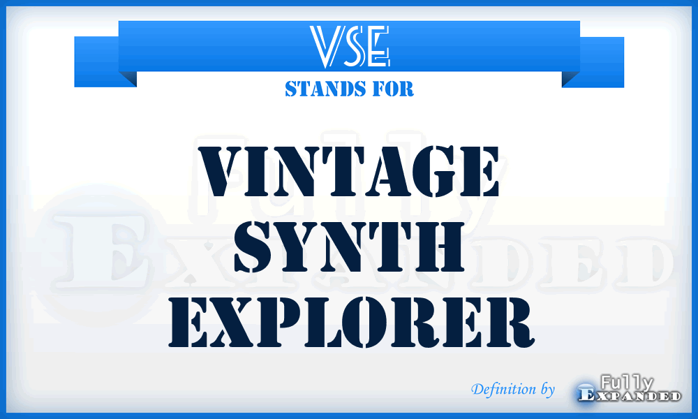 VSE - Vintage Synth Explorer