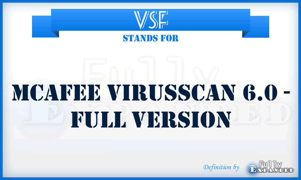 VSF - McAfee VirusScan 6.0 - Full Version