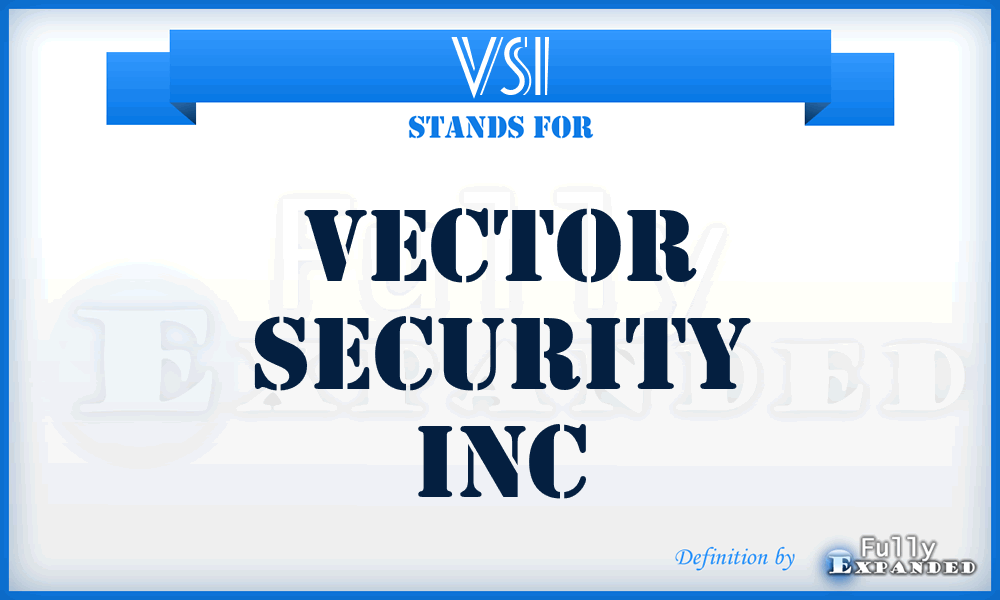 VSI - Vector Security Inc