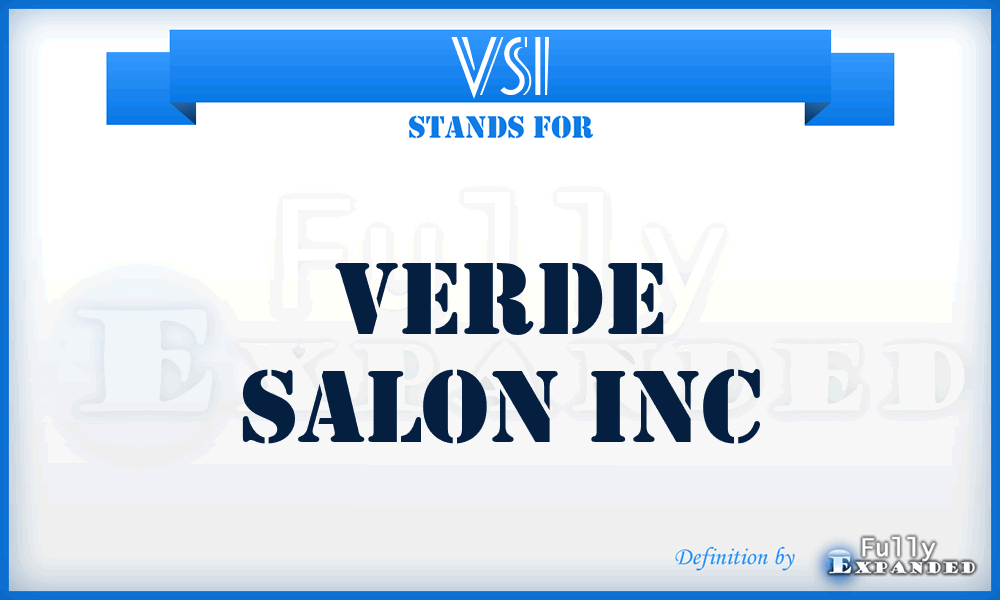 VSI - Verde Salon Inc