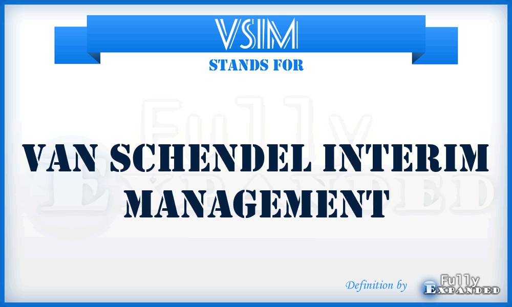 VSIM - Van Schendel Interim Management