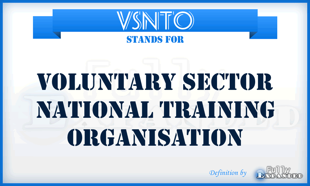 VSNTO - Voluntary Sector National Training Organisation