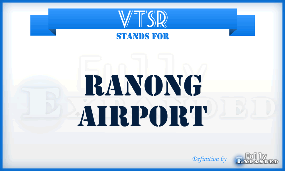 VTSR - Ranong airport