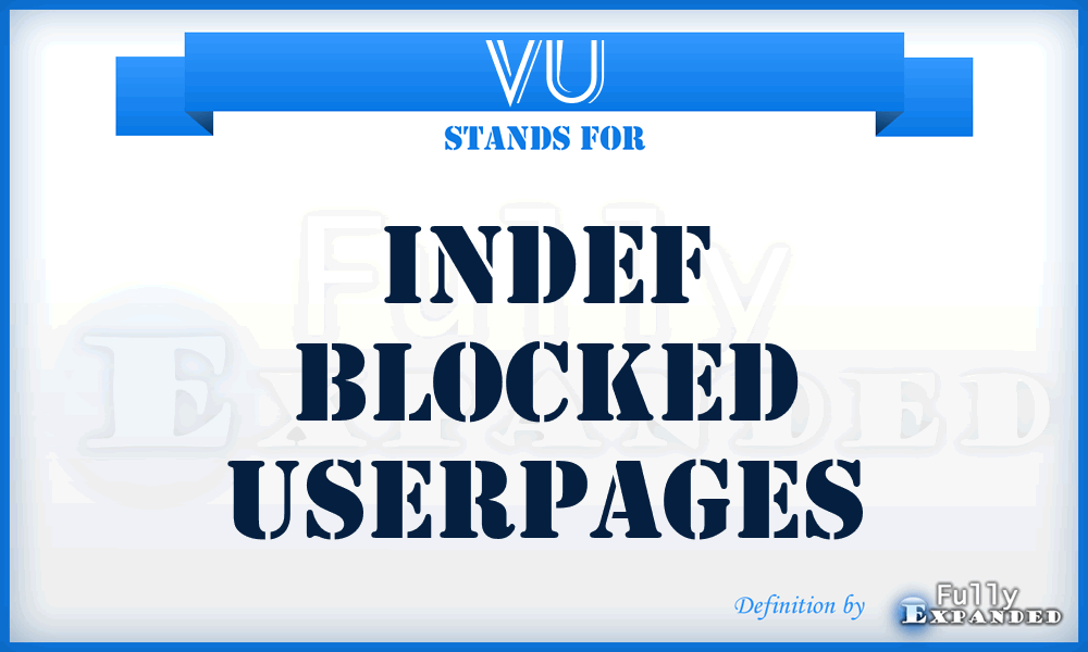 VU - Indef blocked userpages