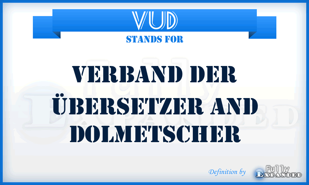 VUD - Verband der Übersetzer and Dolmetscher