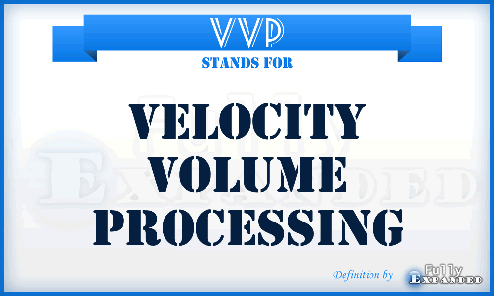 VVP - Velocity Volume Processing