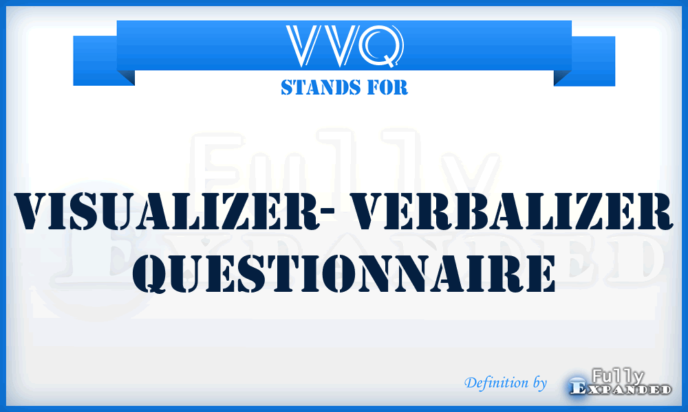 VVQ - Visualizer- Verbalizer Questionnaire