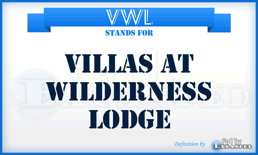VWL - Villas at Wilderness Lodge