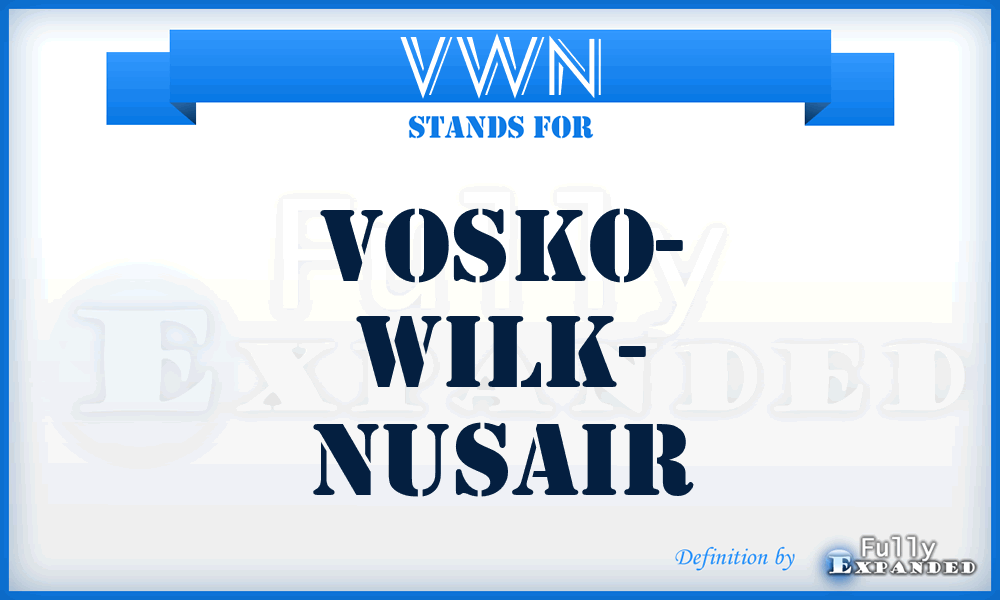 VWN - Vosko- Wilk- Nusair