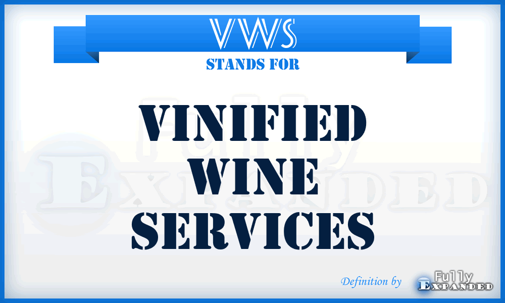 VWS - Vinified Wine Services