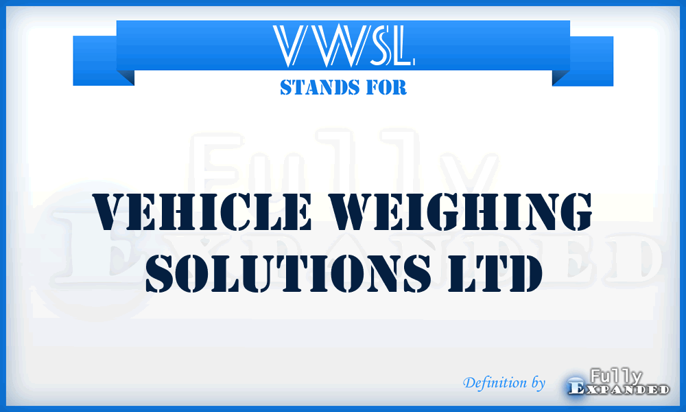 VWSL - Vehicle Weighing Solutions Ltd