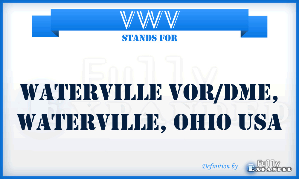 VWV - WATERVILLE VOR/DME, Waterville, Ohio USA