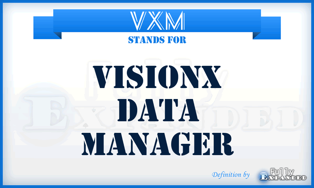 VXM - VisionX Data Manager