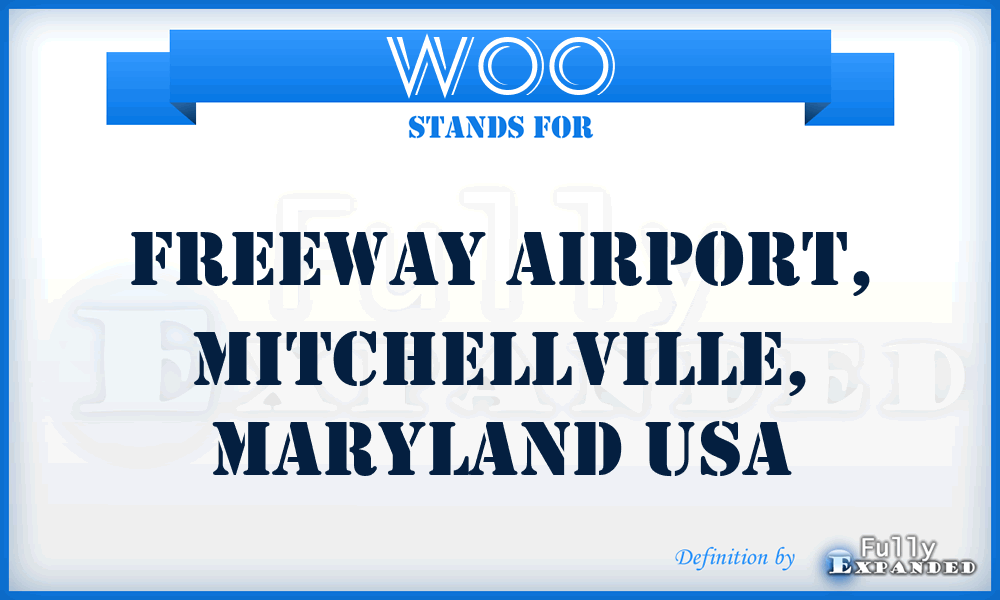 W00 - Freeway Airport, Mitchellville, Maryland USA