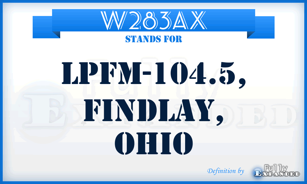 W283AX - LPFM-104.5, Findlay, Ohio