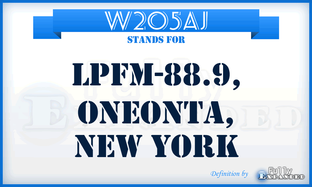 W205AJ - LPFM-88.9, Oneonta, New York