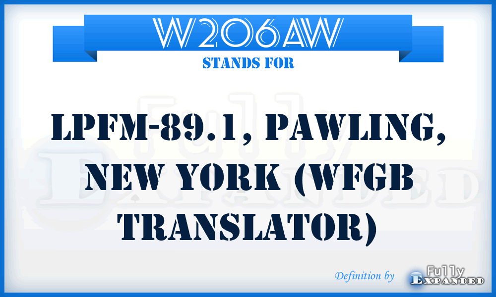 W206AW - LPFM-89.1, Pawling, New York (WFGB translator)