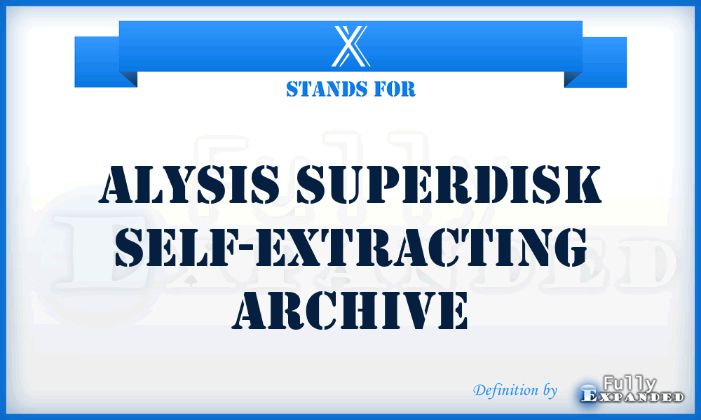 X - Alysis SuperDisk Self-extracting archive