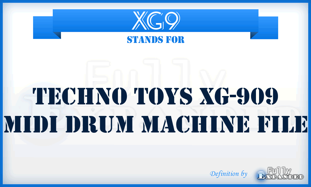 XG9 - Techno Toys XG-909 MIDI Drum Machine File