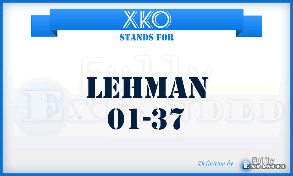 XKO - Lehman 01-37