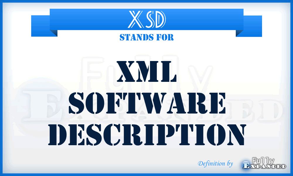 XSD - XML Software Description