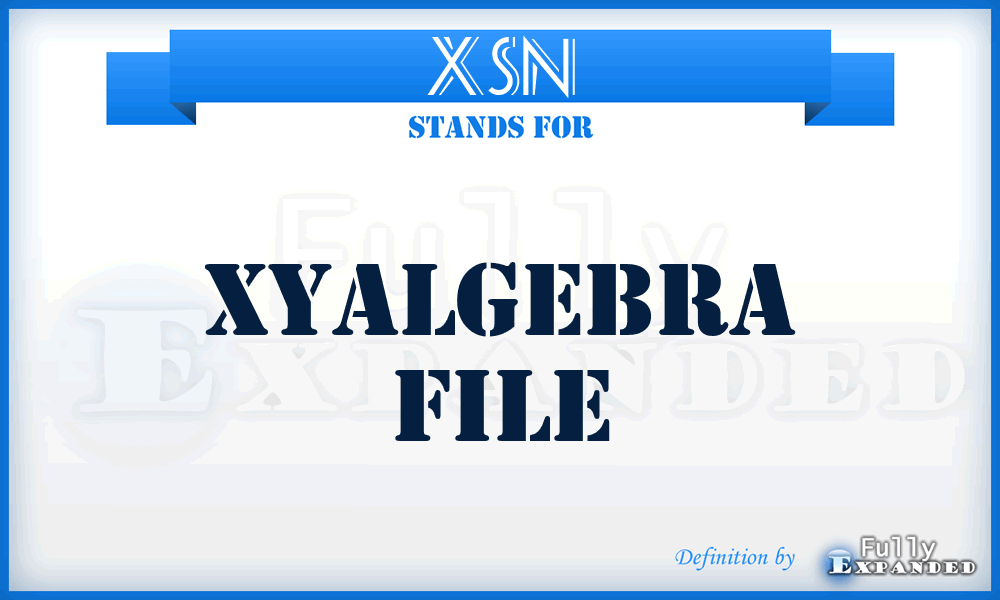 XSN - xyALGEBRA File