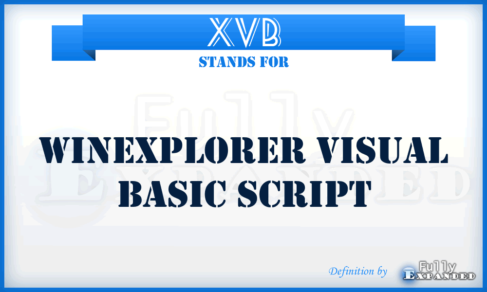 XVB - WinExplorer Visual Basic Script