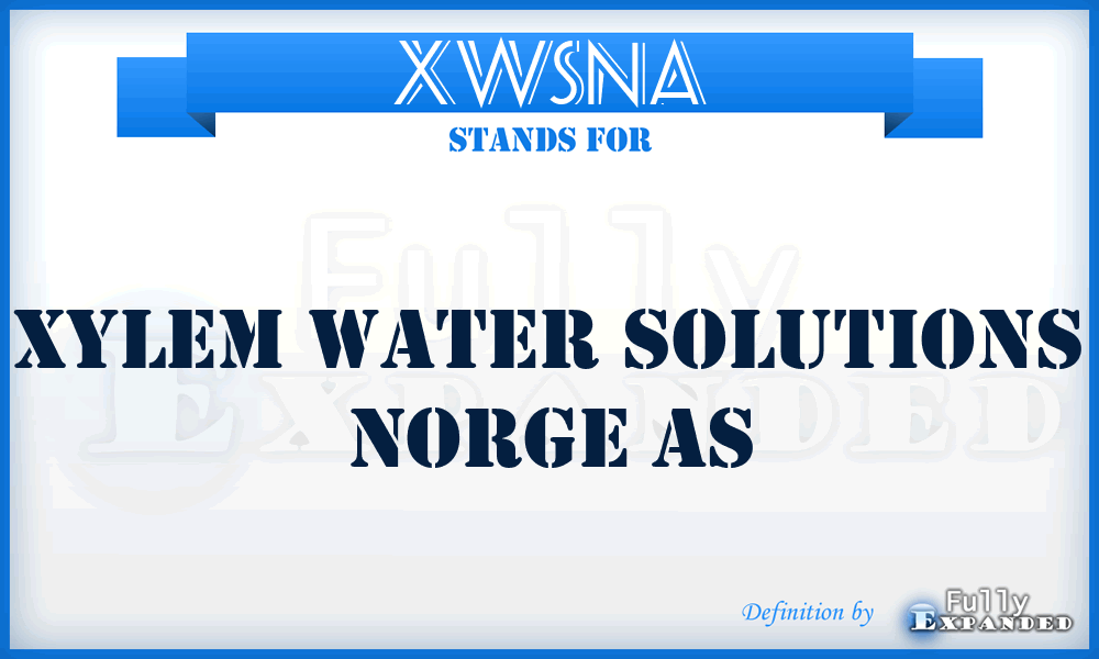XWSNA - Xylem Water Solutions Norge As