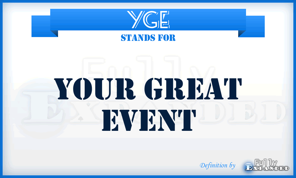 YGE - Your Great Event