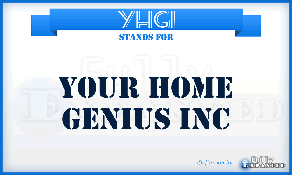 YHGI - Your Home Genius Inc